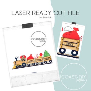 Tren de vacaciones Archivo SVG/Archivo de corte láser/3D/Descargar/Glowforge/Invierno/Decoración navideña