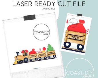Holiday Train SVG File|Laser cut file|3D|Download|Glowforge|Winter|Christmas Decor