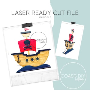 File digitale SVG nave pirata / Glowforge pronto / Laser / Nave