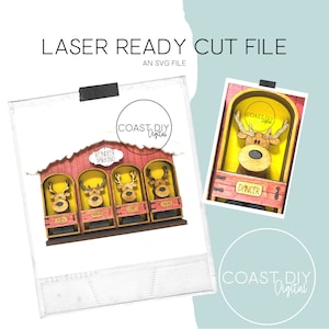 Kerstdorp Rendierenparkeren | Schuur | Stabiel | Glowforge-klaar | Laserbestand