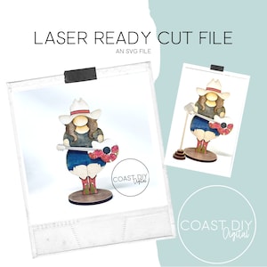Country Singer or Cowgirl Gnome SVG Laser File | Glowforge Ready | Laser | Cowboy Hat