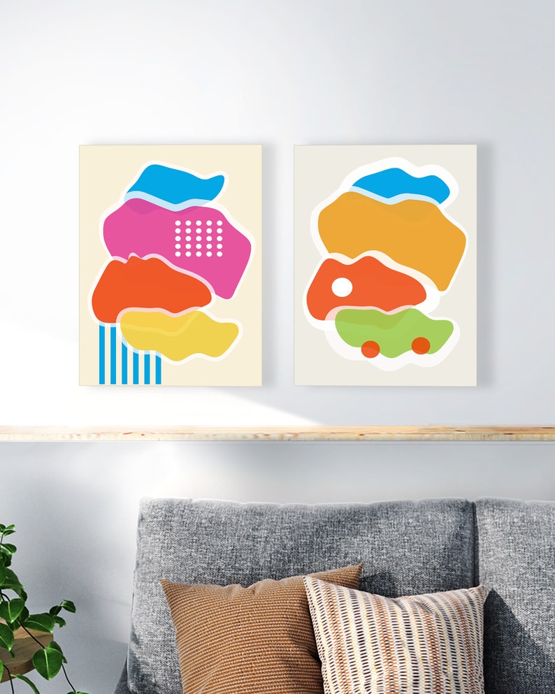 Color Block Wall Art Print Bright Toddler Wall Art Kids Etsy