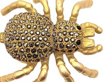 Keren Kopal Spider Trinket Box, Enamel Crystal Jewelry Box, Faberge Style Collectible, Gothic Gift