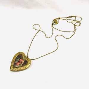 Copper necklace made by Michal Negrin With a heart-shaped locket pendant romantic style / Michal Negrin Jewelry / Michal Negrin Collectibles