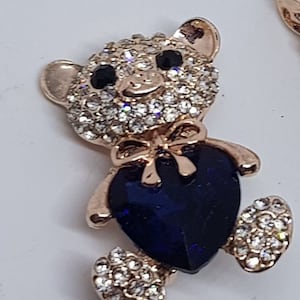 Bear Collar Pin, Bear Lapel Pin, Bear Brooch - A charming and sparkling Bear Pin