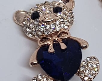 Bear Collar Pin, Bear Lapel Pin, Bear Brooch - A charming and sparkling Bear Pin