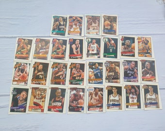 28 Vintage 1998-99 NBA Panini Basketball-Sticker – Sabonis, Mercer, Mashburn, Kings, Celtics