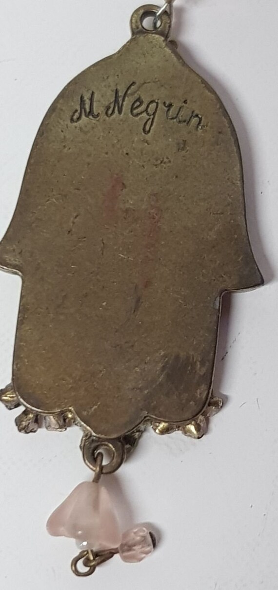 Michal Negrin Keychain Hamsa Hand of Fatima Decorated With