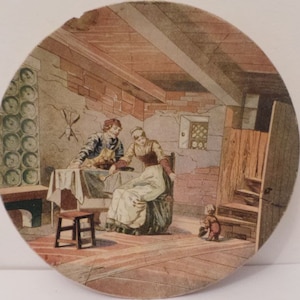 Sarreguemines France Plate late 19th century Ancient French decorative plate hand-painted