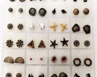 Vintage Mixed Boho Ohrringe Lot - 24 Paar Artisan Retro Schmuck Handwerk Versorgung