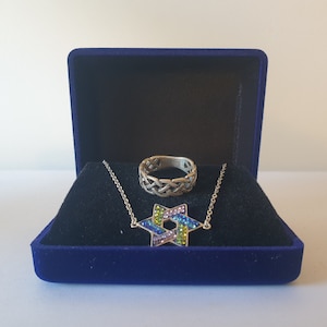 Star of David bracelet and ring both made of sterling silver / Woman jewelry / Special jewelry / birthday gift for her