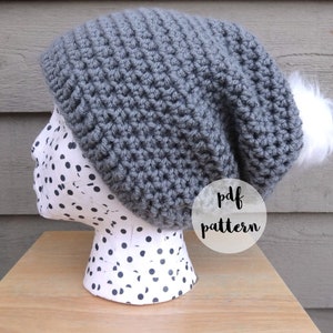 PDF Crochet Pattern-Cottontail Slouch Hat