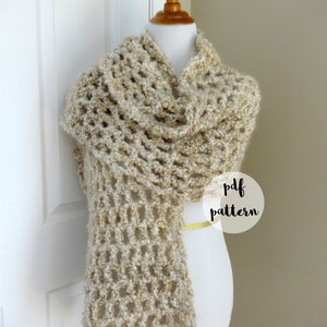 Patron au crochet PDF - Châle Chai vanille