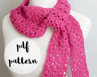 PDF Crochet Pattern-Strawberry Gelato Scarf