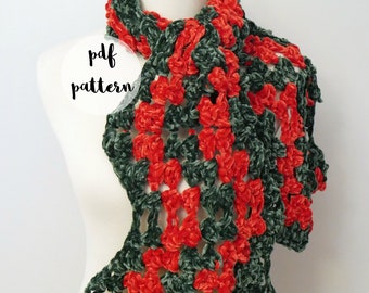 PDF Crochet Pattern-Luxe Holiday Crochet Scarf