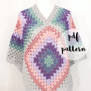 PDF Crochet Pattern-Wildflower Fields Poncho