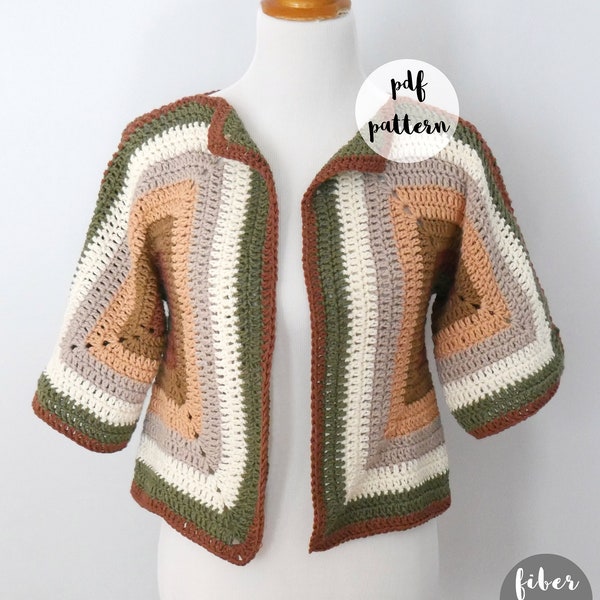 PDF Crochet Pattern-Easy Crochet Hexagon Cardigan