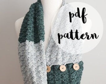 PDF Crochet Pattern-Silver Spruce Button Shawl