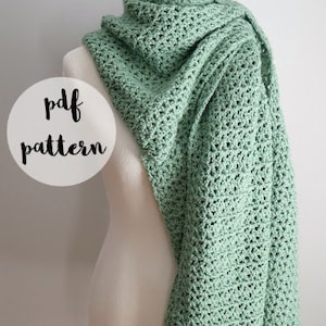 PDF Crochet Pattern-Soft Sage Pull Through Shawl