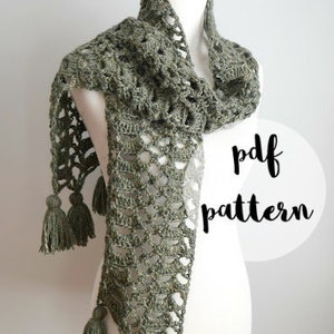 PDF Crochet Pattern-Bells Of Ireland Scarf