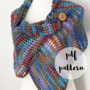 PDF Crochet Pattern-Frozen Forest Button Shawl