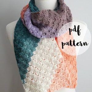 PDF Crochet Pattern-Peach Tree Grove Scarf