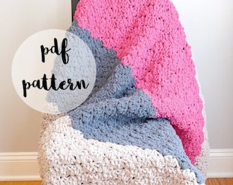 PDF Crochet Pattern-Fuchsia Skies Blanket