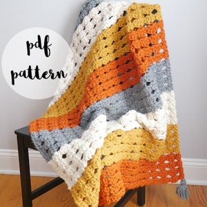 PDF Crochet Pattern-Autumn Textures Blanket