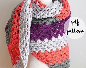 PDF Crochet Pattern-Quick Gift Triangle Shawl