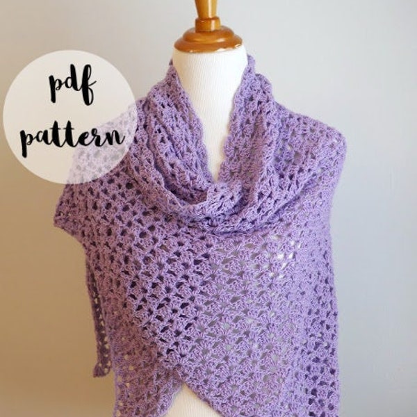 PDF Crochet Pattern-Fields of Provence Shawl