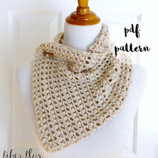 PDF Crochet Pattern-French Vanilla Button Cowl