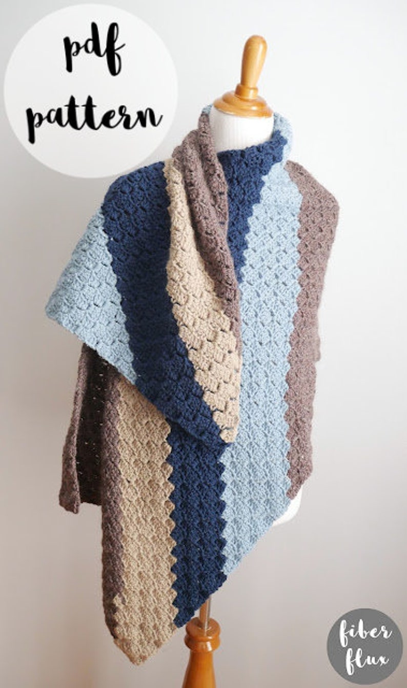 PDF Crochet Pattern-Bonfire Blanket Wrap image 3