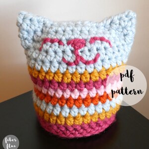 PDF Crochet Pattern-Sleepy Kitty Stuffie