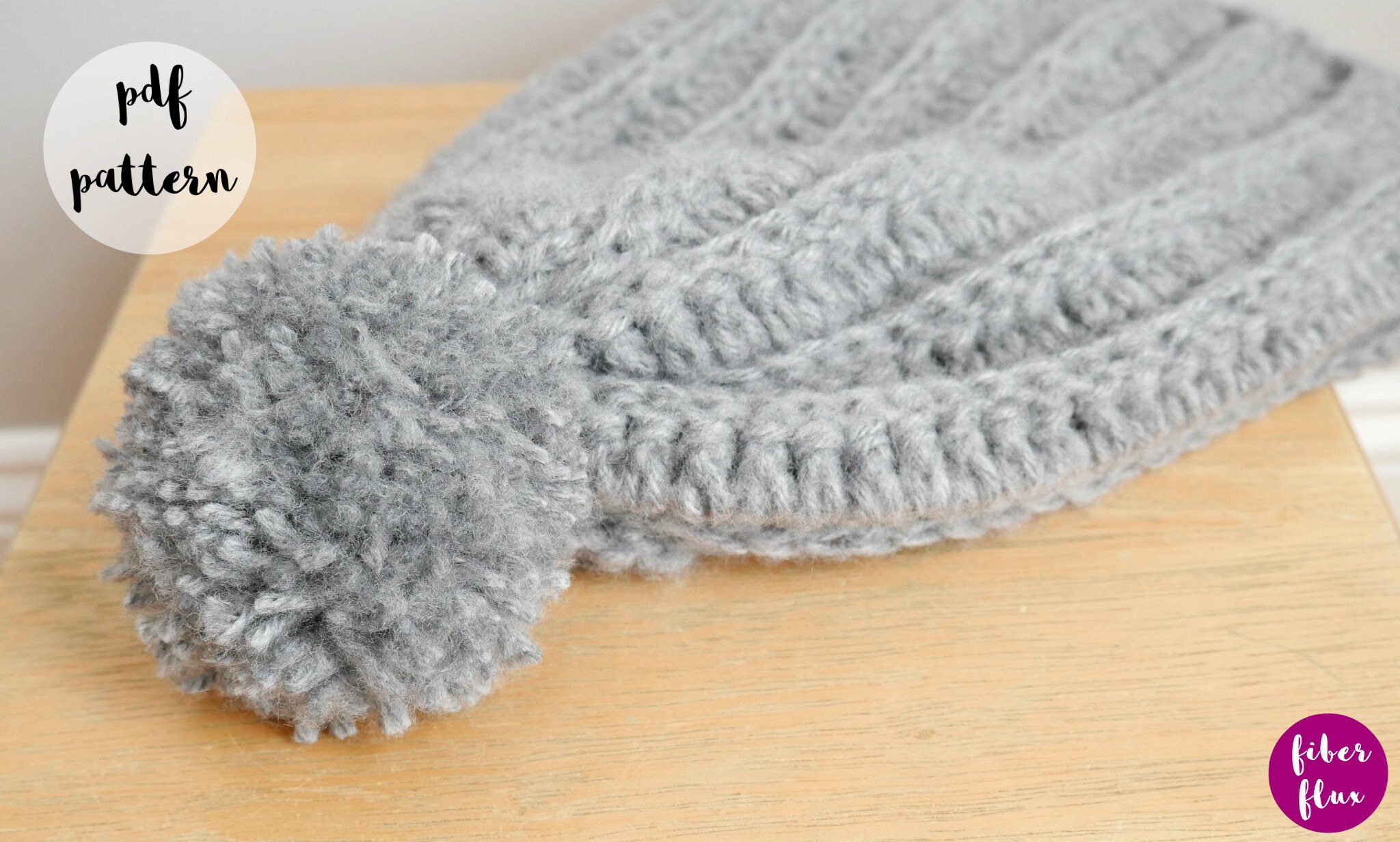 Crochet Ribbed Pom Pom Hat Pattern: Easy Beginner PDF - Etsy