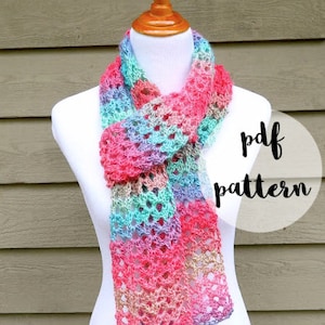 PDF Crochet Pattern-Island Lace Scarf