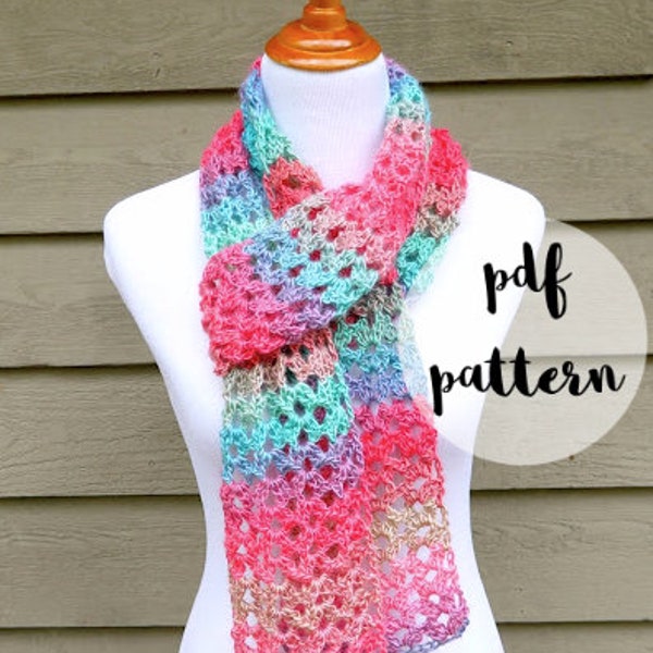 PDF Crochet Pattern-Island Lace Scarf