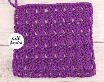 PDF Crochet Pattern-Primrose Stitch Crochet Dishcloth