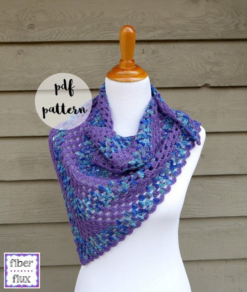 PDF Crochet Pattern-Larkspur Shawlette image 1