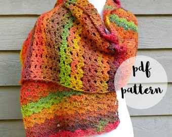 PDF Crochet Pattern-Autumn Symphony Shawl