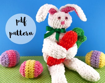 PDF Crochet Pattern-Carrot Hugs Bunny