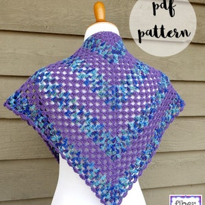 PDF Crochet Pattern-Larkspur Shawlette image 5