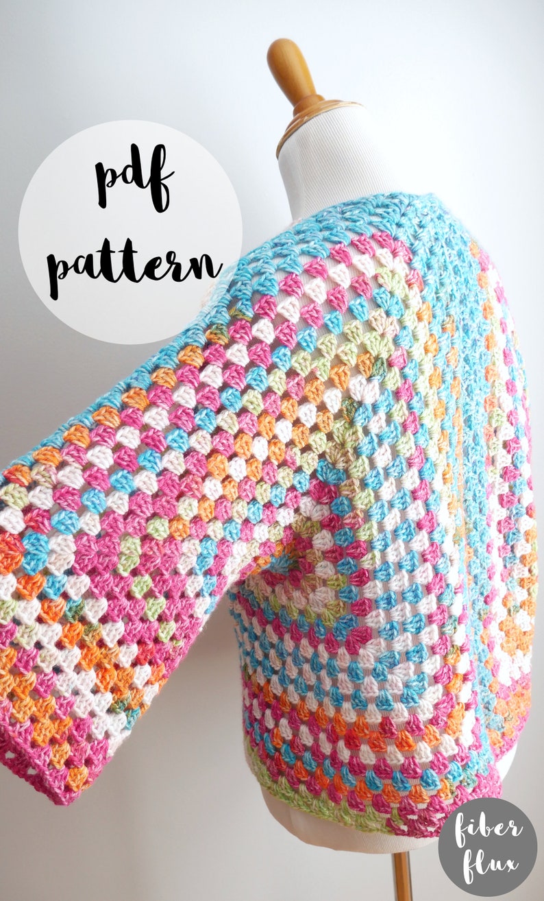 PDF Crochet Pattern-Art Class Cardi image 3