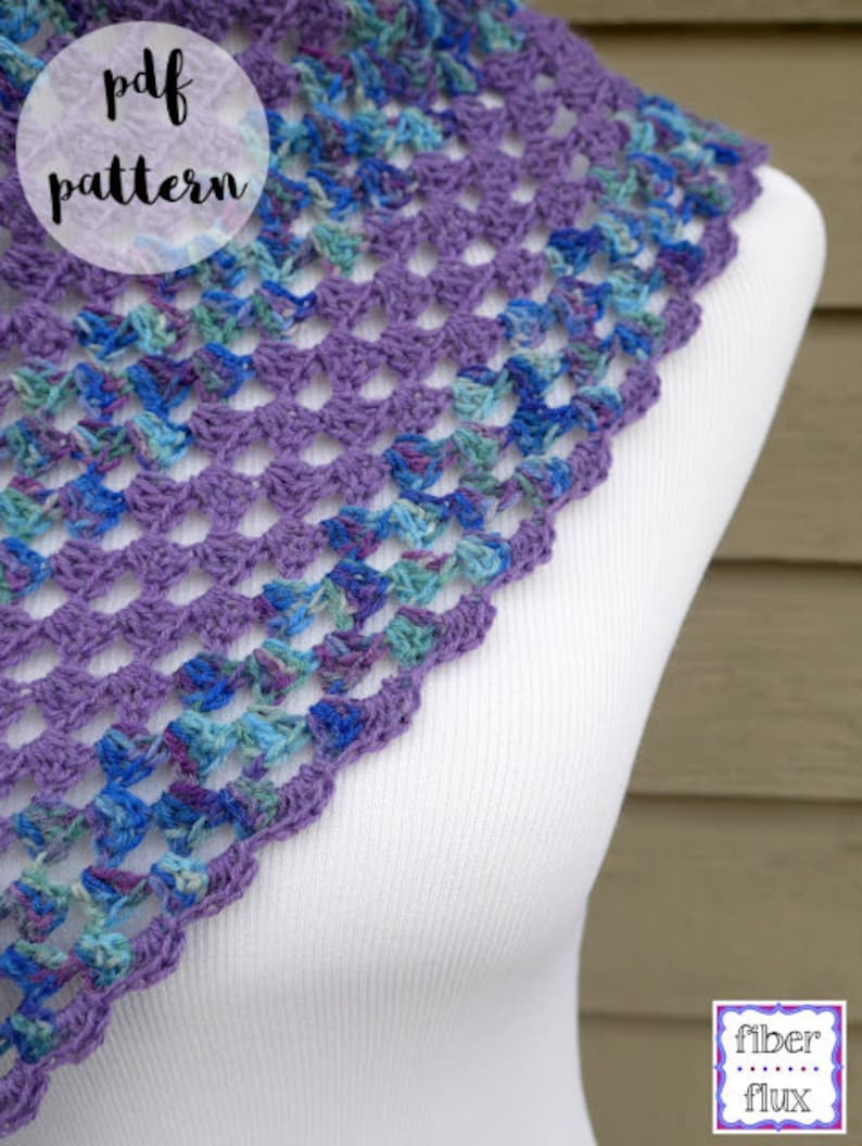 PDF Crochet Pattern-Larkspur Shawlette image 4