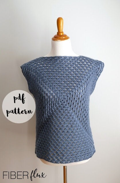 PDF Crochet Pattern-blue Skies Granny Tee - Etsy