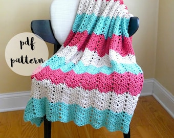 PDF Crochet Pattern-Boardwalk Breeze Blanket