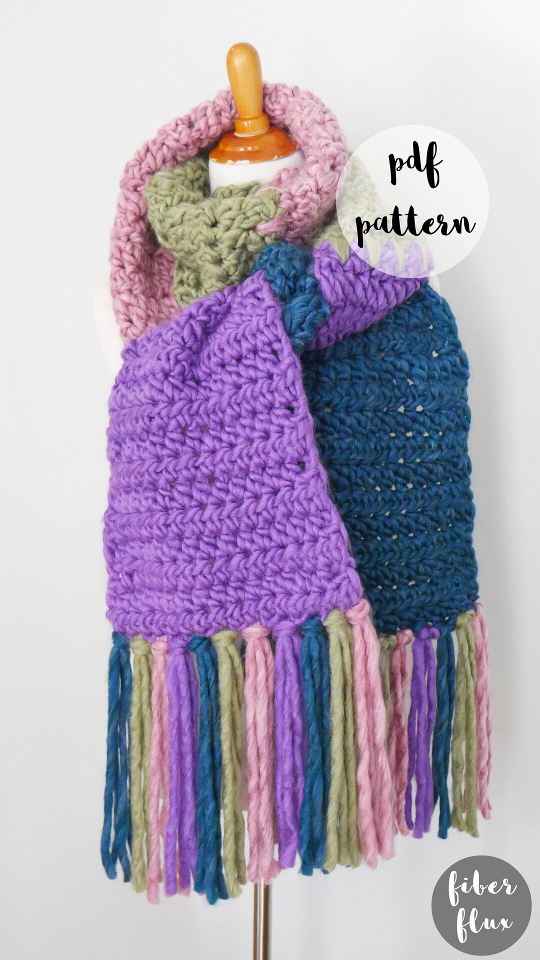 PDF Crochet Pattern-cozy Winter Crochet Mega Scarf - Etsy