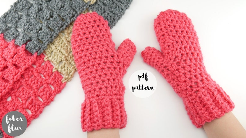 PDF Crochet Pattern-Quick Gift Crochet Mittens image 1