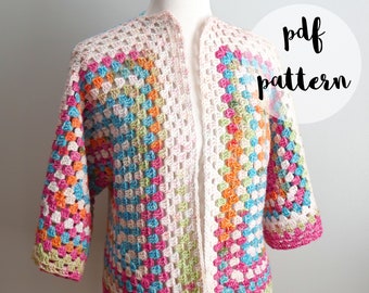 PDF Crochet Pattern-Art Class Cardi