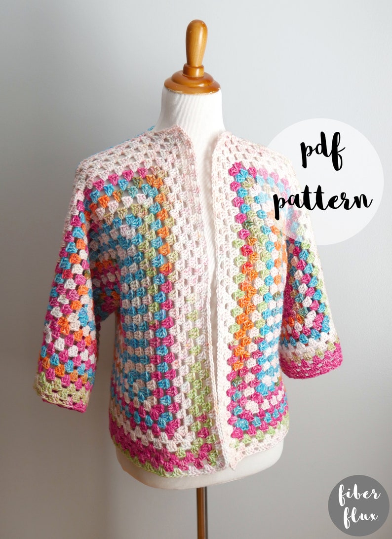 PDF Crochet Pattern-Art Class Cardi image 1