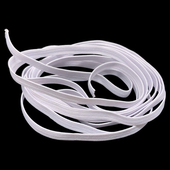 6MM Flat Elastic Band White Elastic Cord Wide Elastic String for
